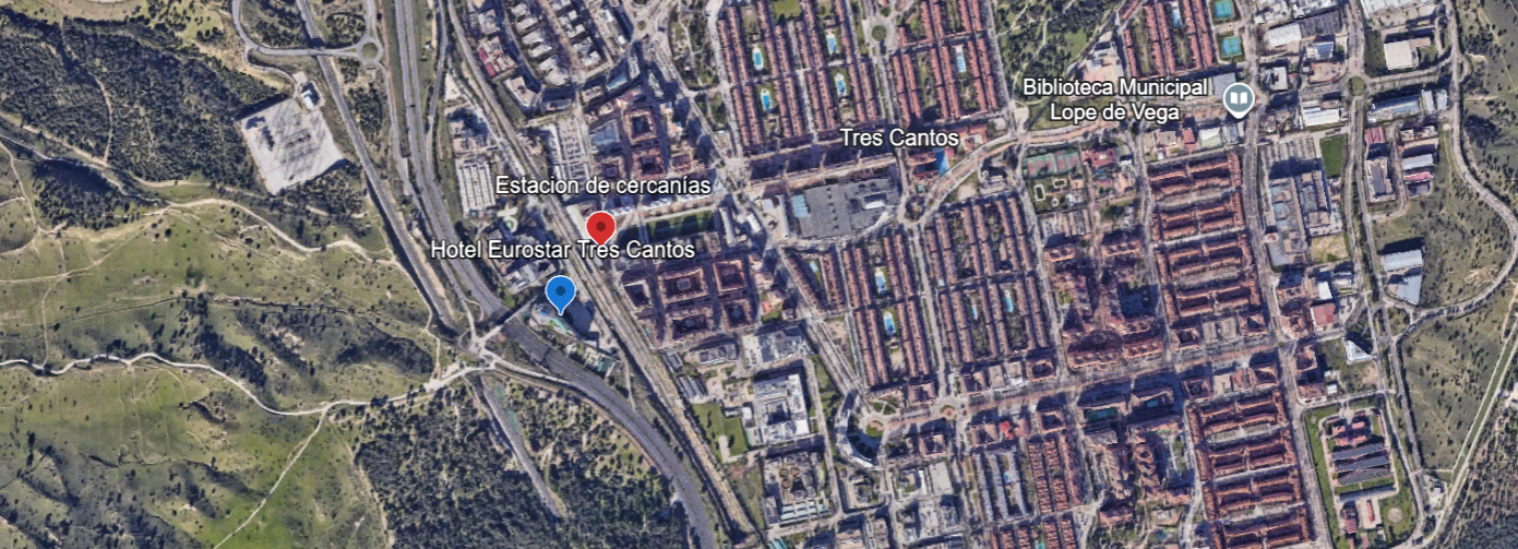 Situación Google Earth - Hotel Tres Cantos