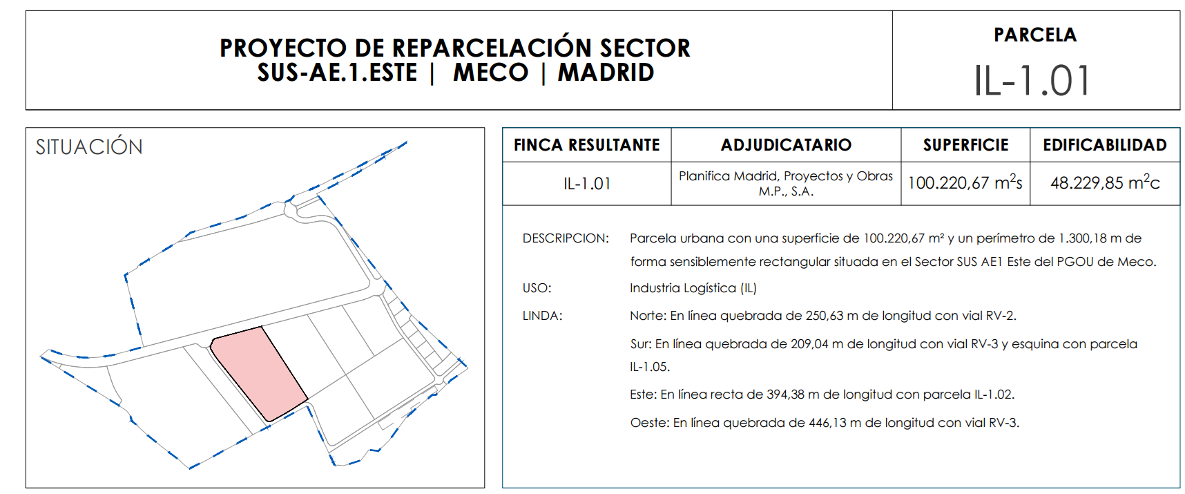 Reparcelación IL-1.01
